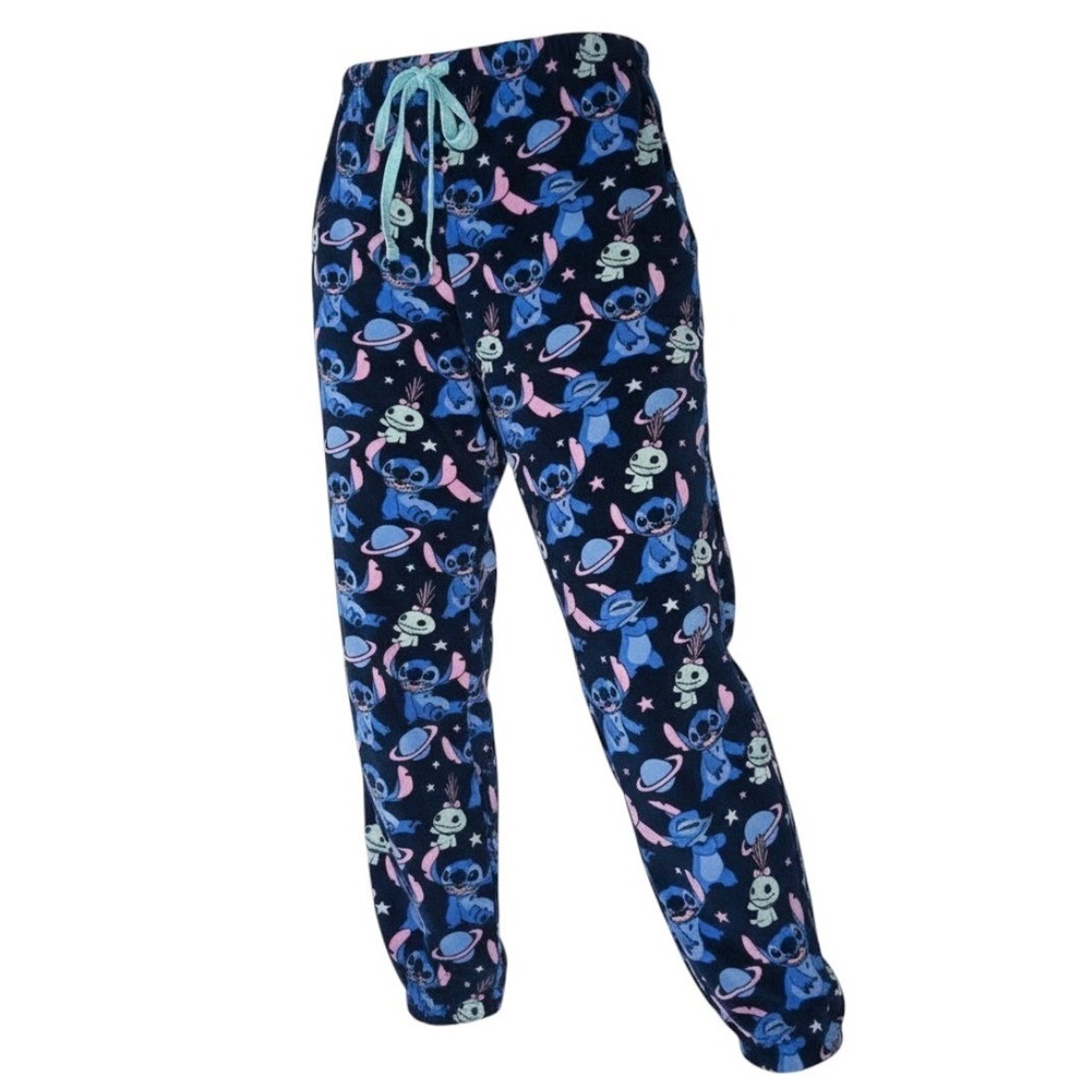 Disney Stitch Pajama Pants size L 12-14 Space All Over Print Sleepwear